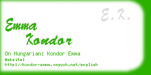 emma kondor business card